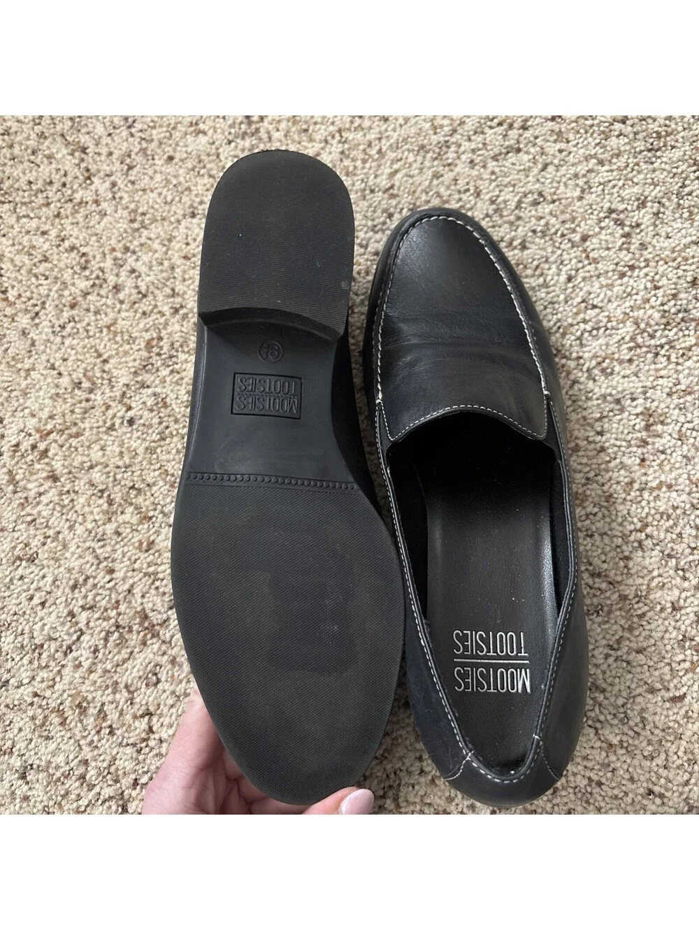 mootsies tootsies Loafer Shoes Black Leather  9.5